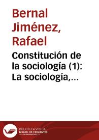 Portada:Constitución de la sociología (1): La sociología, ciencia autónoma