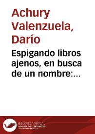 Portada:Espigando libros ajenos, en busca de un nombre: Colombia