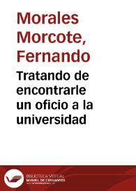 Portada:Tratando de encontrarle un oficio a la universidad