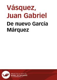 Portada:De nuevo García Márquez