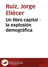 Portada:Un libro capital : la explosión demográfica