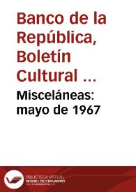 Portada:Misceláneas: mayo de 1967