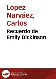 Portada:Recuerdo de Emily Dickinson