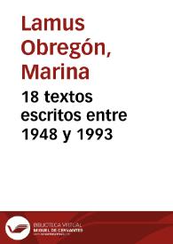 Portada:18 textos escritos entre 1948 y 1993