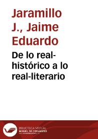 Portada:De lo real-histórico a lo real-literario