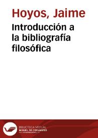 Portada:Introducción a la bibliografía filosófica