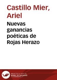 Portada:Nuevas ganancias poéticas de Rojas Herazo