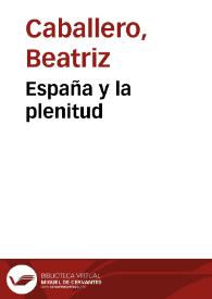 Portada:España y la plenitud