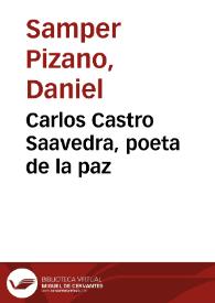 Portada:Carlos Castro Saavedra, poeta de la paz