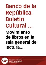 Portada:Movimiento de libros en la sala general de lectura durante el mes de Noviembre de 1960