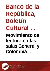 Portada:Movimiento de lectura en las salas General y Colombia durante el mes de agosto de 1969