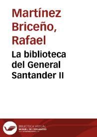 Portada:La biblioteca del General Santander II