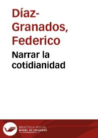 Portada:Narrar la cotidianidad