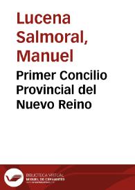 Portada:Primer Concilio Provincial del Nuevo Reino