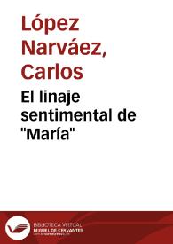 Portada:El linaje sentimental de \"María\"