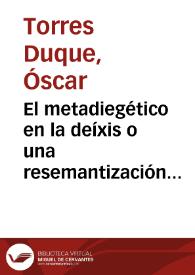 Portada:El metadiegético en la deíxis o una resemantización del liberalismo desbragado