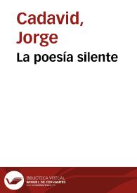 Portada:La poesía silente