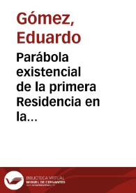 Portada:Parábola existencial de la primera Residencia en la Tierra