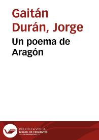 Portada:Un poema de Aragón