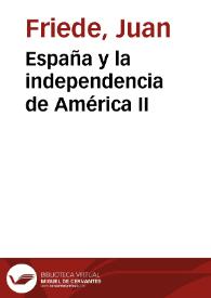 Portada:España y la independencia de América II