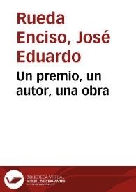 Portada:Un premio, un autor, una obra