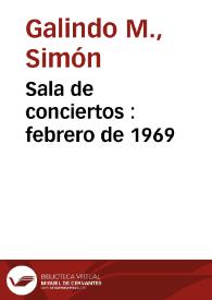 Portada:Sala de conciertos : febrero de 1969