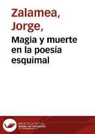 Portada:Magia y muerte en la poesía esquimal