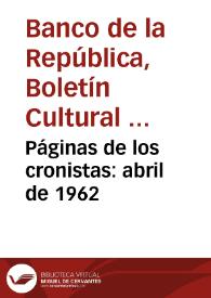 Portada:Páginas de los cronistas: abril de 1962