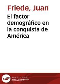 Portada:El factor demográfico en la conquista de América