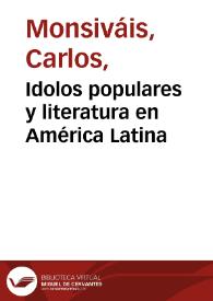 Portada:Idolos populares y literatura en América Latina