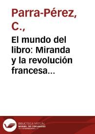Portada:El mundo del libro: Miranda y la revolución francesa Junio de 1967
