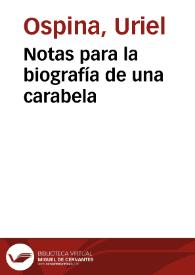 Portada:Notas para la biografía de una carabela