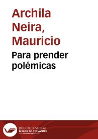 Portada:Para prender polémicas