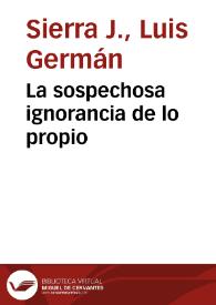 Portada:La sospechosa ignorancia de lo propio