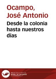 Portada:Desde la colonia hasta nuestros días