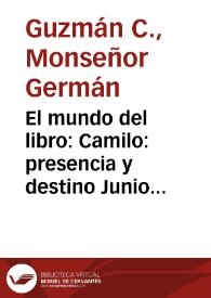 Portada:El mundo del libro: Camilo: presencia y destino Junio de 1967