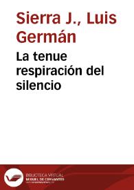 Portada:La tenue respiración del silencio