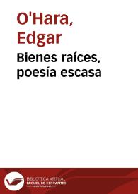 Portada:Bienes raíces, poesía escasa