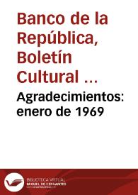 Portada:Agradecimientos: enero de 1969