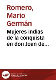 Portada:Mujeres indias de la conquista en don Joan de Castellanos (I)