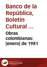 Portada:Obras colombianas: [enero] de 1981