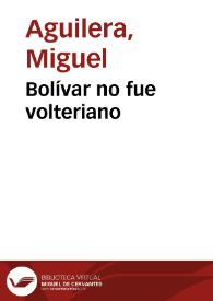 Portada:Bolívar no fue volteriano