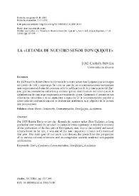 Portada:La "Letanía de Nuestro Señor Don Quijote" / José Carlos Rovira