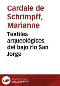 Portada:Textiles arqueológicos del bajo rio San Jorge