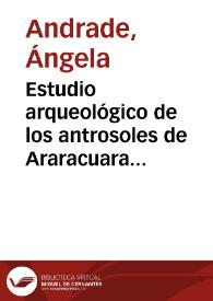 Portada:Estudio arqueológico de los antrosoles de Araracuara (Amazonas)