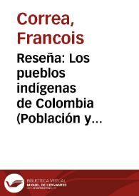 Portada:Reseña: Los pueblos indígenas de Colombia (Población y territorio)