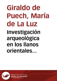 Portada:Investigación arqueológica en los llanos orientales región de Cravo-norte (Arauca)