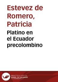 Portada:Platino en el Ecuador precolombino