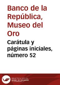 Portada:Carátula y páginas iniciales, número 52