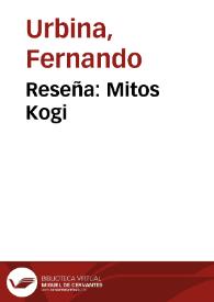 Portada:Reseña: Mitos Kogi